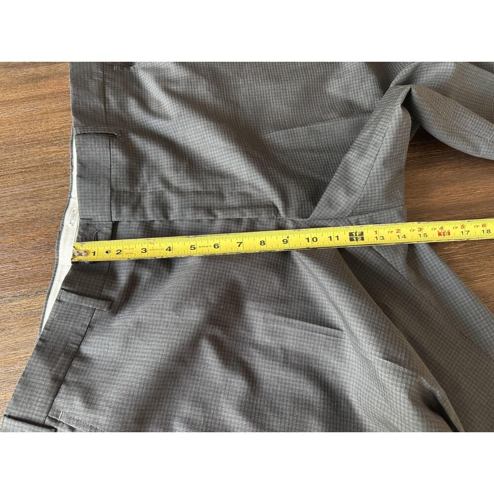 Santorelli Pants Mens 38x29 Gray Check Dress Slacks 100% Virgin Wool Italy - Picture 7 of 11